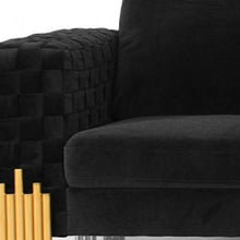 Load image into Gallery viewer, Velvet Sofa & Gold Legs - Black