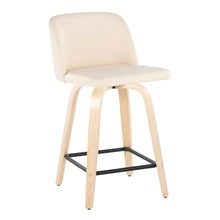 Load image into Gallery viewer, Toriano - Contemporary Modern Design Fixed Height Counter Stool With Swivel With Square Footrest (Set of 2)