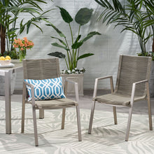 Load image into Gallery viewer, Outdoor Modern Aluminum Dining Chair Set With Rope Sea (Set of 2)