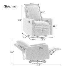 Load image into Gallery viewer, Swivel Rocker Glider Recliner, Rocking Chair Nursery For Living Room