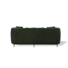 Load image into Gallery viewer, Velvet Sofa With Black And Gold Legs - Dark Green