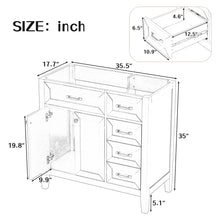 Load image into Gallery viewer, Modern Bathroom Vanity Base Only, 2 Doors And 3 Drawers