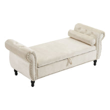 Load image into Gallery viewer, Luxurious Velvet Multifunctional Storage Ottoman Bench With Pillow