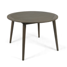 Load image into Gallery viewer, Round Outdoor Patio Table With Slatted Top - Gray