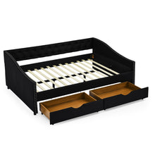 Load image into Gallery viewer, Upholstered Tufted Daybed With 2 Drawers, Waved Arms