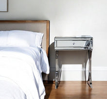 Load image into Gallery viewer, Mirrored Nightstand Drawer - Silver
