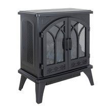 Load image into Gallery viewer, 24" 3D Flame Electric Infrared Quartz Fireplace Stove With Remote Control - Antique Black