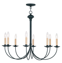Load image into Gallery viewer, Eight Light Metal Dimmable Chandelier With Shades - Black