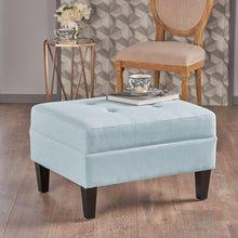 Load image into Gallery viewer, Classic Ottoman With Birch Wood Legs And Fabric Upholstery