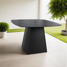 Load image into Gallery viewer, Rounded Square Outdoor Pedestal Dining Table