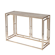 Load image into Gallery viewer, Faux Marble Frame Console Table - Champagne / Gold