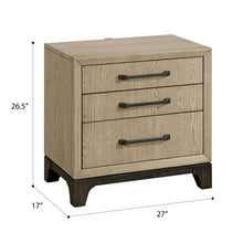 Load image into Gallery viewer, 3 Drawer Nightstand With USB Charging Port - Brown