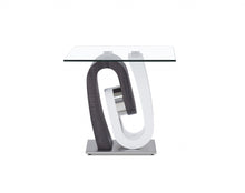 Load image into Gallery viewer, Glass Square End Table - White, Gray And Clear