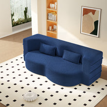 Load image into Gallery viewer, Modern Floor Sleeper Sofa Bed With 2 Pillows, Convertible Twin Size Folding Mattress For Living Room