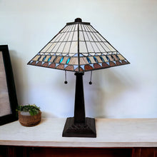 Load image into Gallery viewer, 22" Metal Two Light Candlestick Table Lamp With Empire Shade - Dark Brown / Off-White