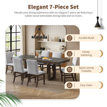 Load image into Gallery viewer, Topmax - 7 Piece Traditional Extendable Dining Table Set With Butterfly Leaf And 6 Upholstered Dining Table Set
