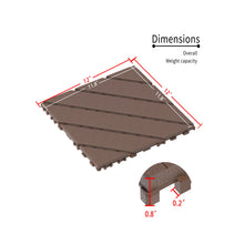 Load image into Gallery viewer, Interlocking Deck Waterproof Outdoor Patio Tiles (Set of 44) - Brown