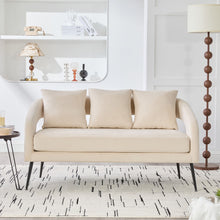 Load image into Gallery viewer, Open Back Loveseat Settee With 3 Pillows