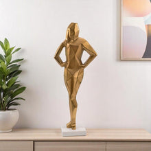 Load image into Gallery viewer, Marble Woman Tabletop Sculpture - Gold / White