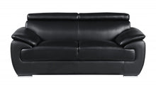 Load image into Gallery viewer, Faux Leather Love Seat - Silver / Black