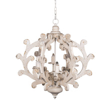 Load image into Gallery viewer, 6 Light Chandelier, Hanging Light Fixture With Adjustable Chain For Kitchen, Bulb Not Included - White