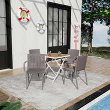 Load image into Gallery viewer, 4 Modern Stackable Plastic Armchair Matched With Folding Square Table