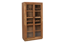 Load image into Gallery viewer, 42" Solid Wood And Glass Bar Cabinet With Four Shelves - Brown