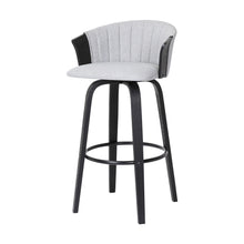 Load image into Gallery viewer, Fabric Swivel Counter Height Bar Chair - Light Gray And Black