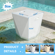 Load image into Gallery viewer, End Table With 2 Cup Holders And 1 Tablet Holder For Outdoor - White