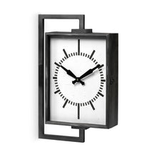 Load image into Gallery viewer, Rectangular Large Industrial Style Wall Clock - Black