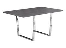 Load image into Gallery viewer, 59" Metal Sled Base Dining Table - Gray / Silver