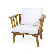 Load image into Gallery viewer, Outdoor Club Chair With Curved Backrest And Frame - White