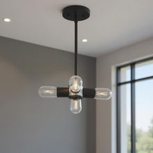 Load image into Gallery viewer, 5" Three Light Dimmable Chandelier With Shades - Black
