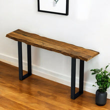 Load image into Gallery viewer, Solid Wood Distressed Sled Console Table - Brown And Black