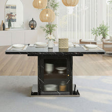 Load image into Gallery viewer, Modern Rectangle Dining Table With Stretchable Top, Storage Cabinet