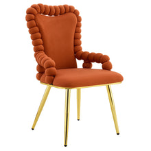 Load image into Gallery viewer, Velvet Metal Partially Open Back Dining Arm Chairs (Set of 2) - Brown / Gold