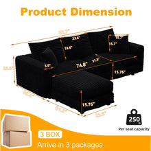 Load image into Gallery viewer, Deep Seat Convertible Sofa With Soft Pillows And Ottomans