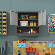 Load image into Gallery viewer, Metal Wall Mounted Tool Storage Cabinet With Locking Door, 1 Shelf & 1 Drawer