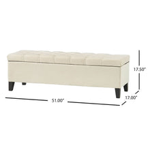 Load image into Gallery viewer, Nebulous - Upholstered Storage Ottoman With Diamond Tufting - Ivory