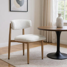 Load image into Gallery viewer, Olefin Aluminum Partially Open Back Dining Side Chair - White / Brown