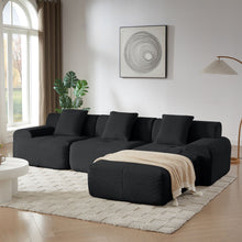 Load image into Gallery viewer, L Shaped Modular Sectional Sofa Corduroy And Movable Ottoman