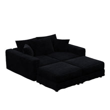 Load image into Gallery viewer, Convertible Deep Seat Sofa With Soft Pillows And Ottomans