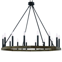Load image into Gallery viewer, 40" Candle Style Multi Light Metal Dimmable Chandelier - Brown / Black