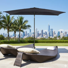 Load image into Gallery viewer, Rectangular Patio Umbrella With Crank Tilt, Polyester UV-Resistant Canopy