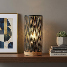 Load image into Gallery viewer, Pierced Desk Lamp With Cylinder Shade - Black