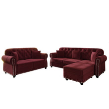 Load image into Gallery viewer, Upholstered Sofa Set With Nailhead Trim And Rolled Armrests, Includes Pillows