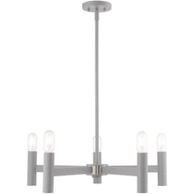 Load image into Gallery viewer, 19" Five Light Dimmable Chandelier With Shades - Gray