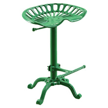 Load image into Gallery viewer, Backless Adjustable Height Bar Chair With Footrest 23" - Green