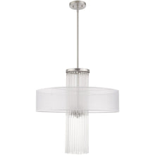Load image into Gallery viewer, 33" Four-Light Dimmable Chandelier With Shades - Nickel