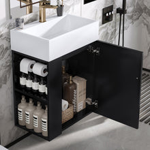 Load image into Gallery viewer, Modern Bathroom Vanity With Sink, Diamond Pattern Doors